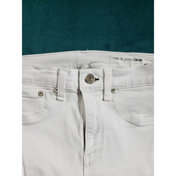 Rag & Bone Jeans Size 26 White Stretch Denim Pants Mid Rise Ladies Capri - Picture 7 of 13